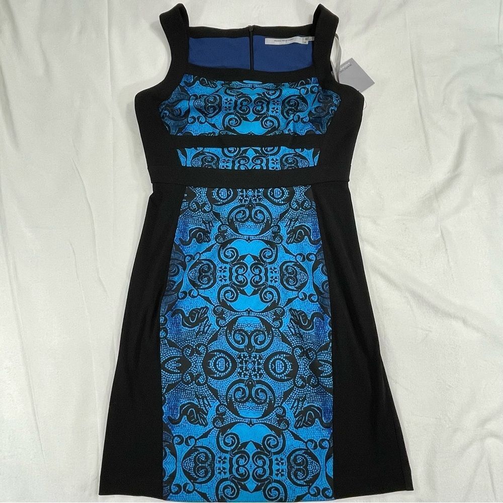 NWT Marc New York- Andrew Marc - Size 6 Blue & Black Cocktail Dress - Sleeveless